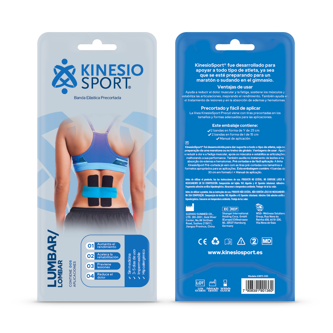 Cinta Elástica Adhesiva Precortada - Lumbar