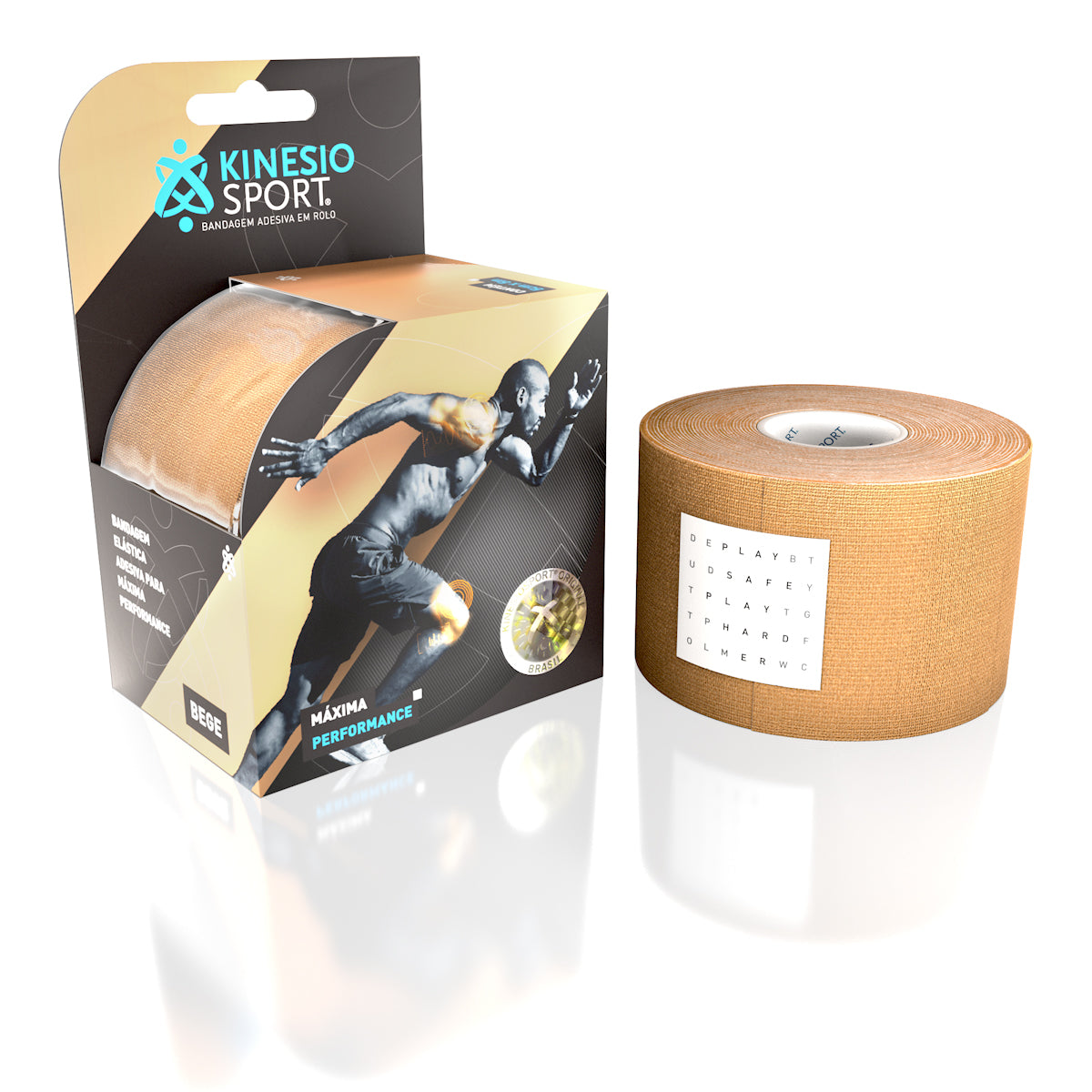 Cinta Elástica Adhesiva KinesioSport 6M x 5CM - Beige